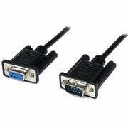 1m Black DB9 RS232 Null Modem Cable F/M