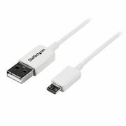 2m White Micro USB Cable - A to Micro B