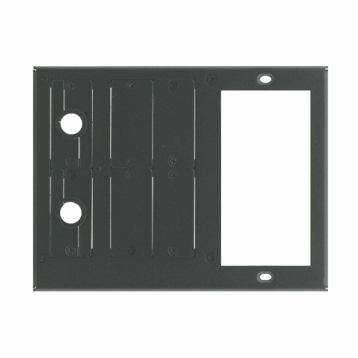Kramer TBUS-1A Inner Frame for 2 power sockets. Includes: 2X cable pass through inserts, 4X blank inserts.