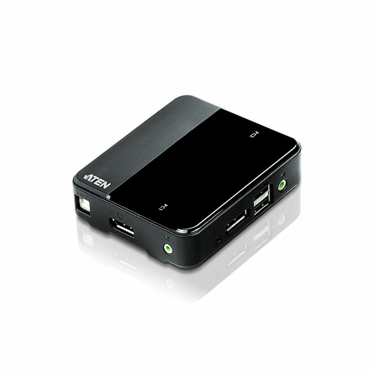 Commutateur KVM DisplayPort/audio USB 2 ports (4K pris en charge et câbles inclus) - 4096 x 2160 pixels - 4K Ultra HD - 2,18 W - Noir
