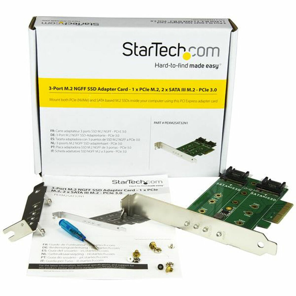 M.2 SSD Card 1x PCIe NVMe 2x SATA M.2