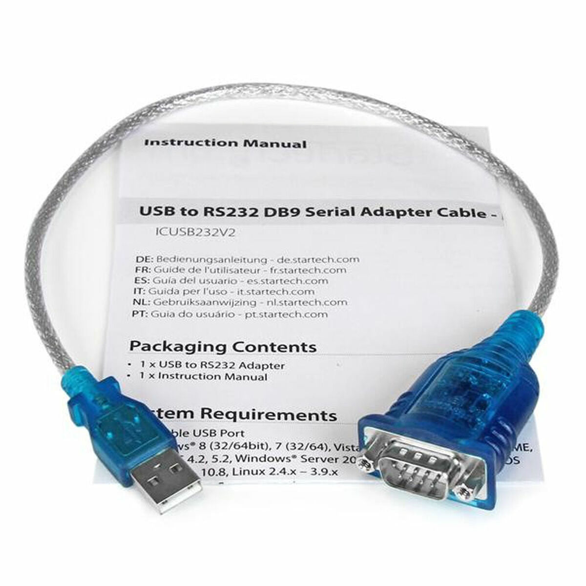 1 Port USB to RS232 DB9 Serial Adapter