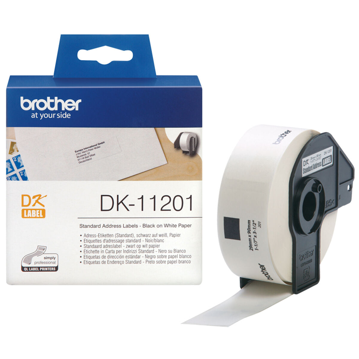 BROTHER P-TOUCH DK-11201 die-cut standard address label 29x90mm 400 labels