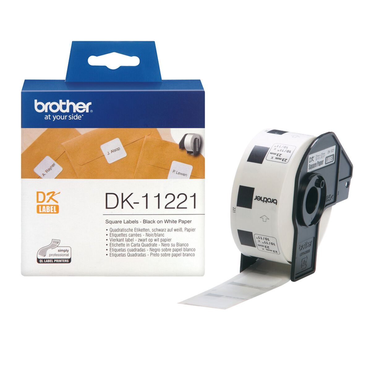 BROTHER Etiquettes papier carres 23x23mm