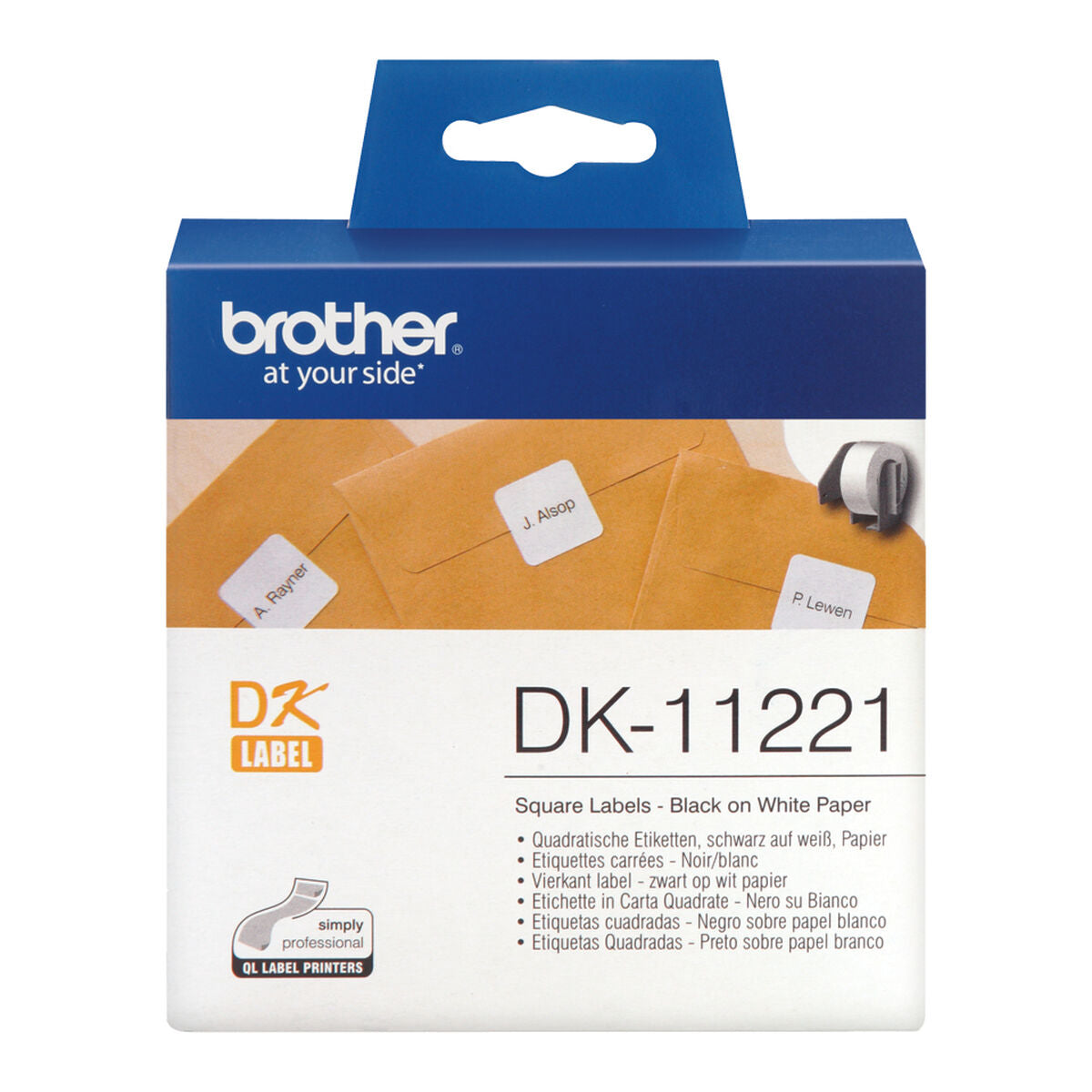 BROTHER Etiquettes papier carres 23x23mm
