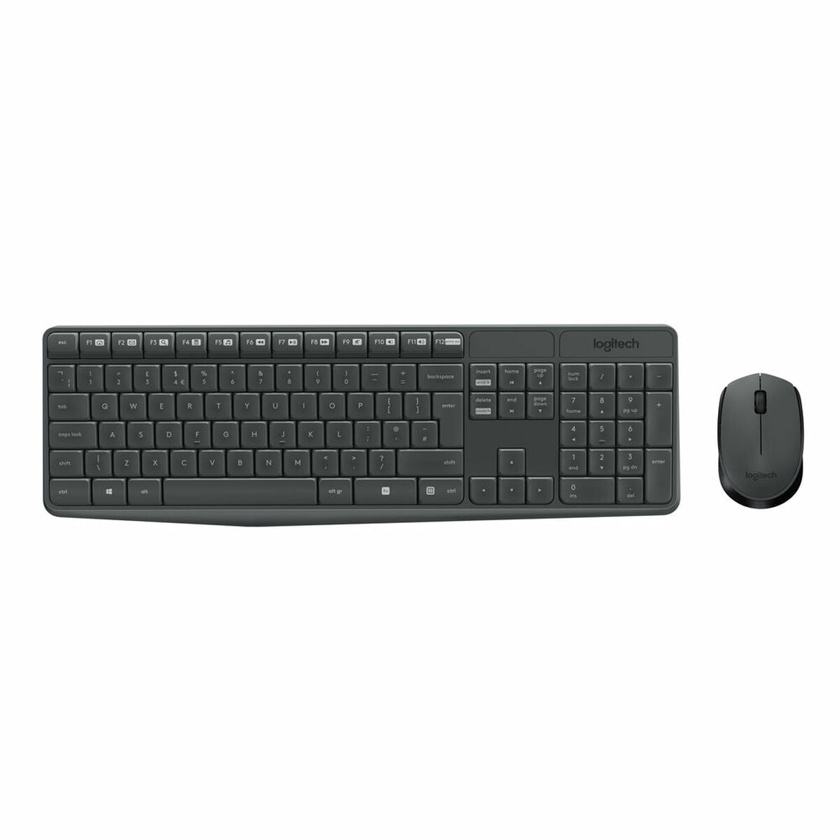 LOGITECH MK235 Wireless Keyboard&Mouse GREY Clavier QWERTY (US)