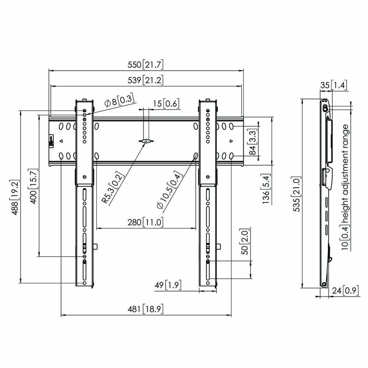 PFW 6400 DISPLAY WALL MOUNT FIXED