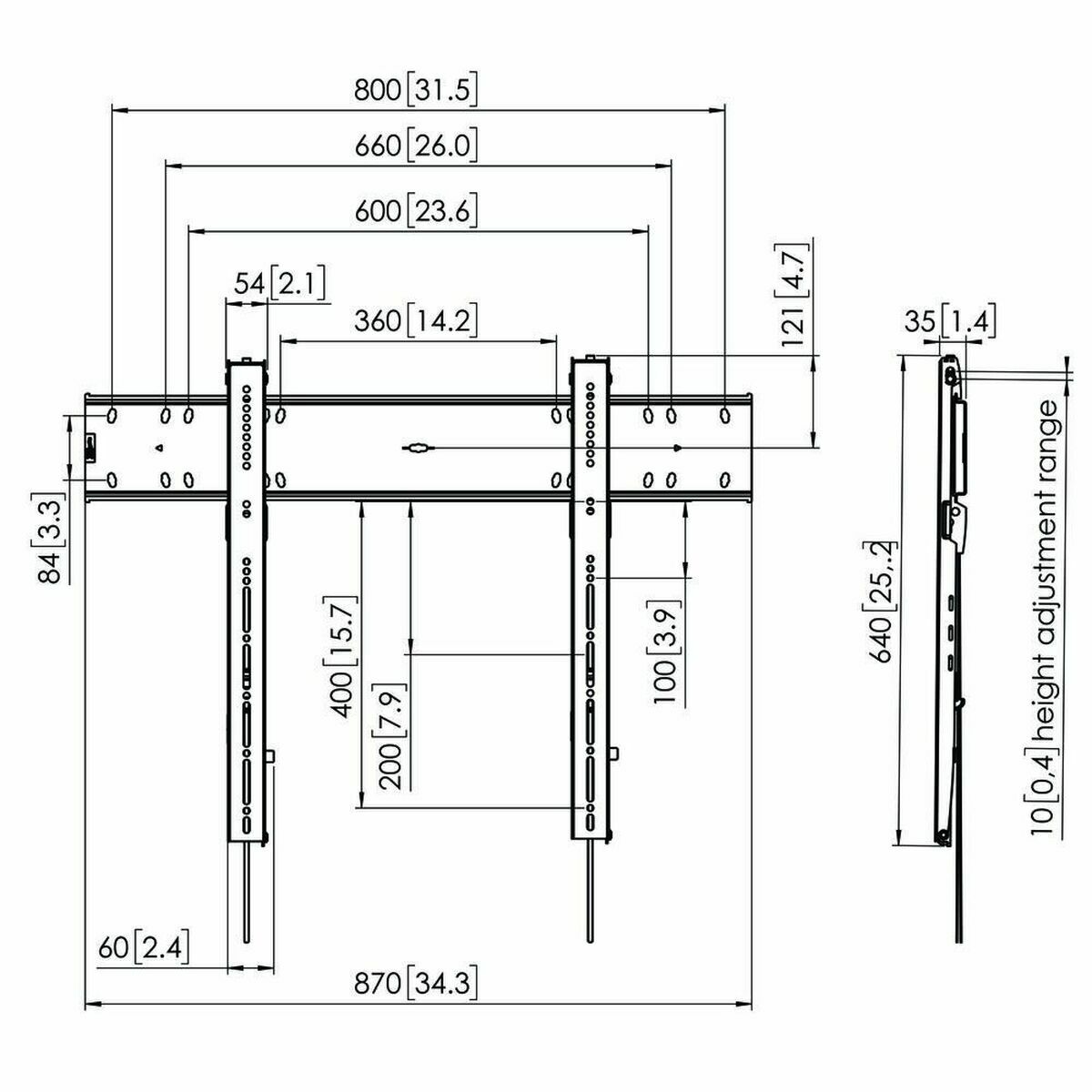 PFW 6800 DISPLAY WALL MOUNT FIXED