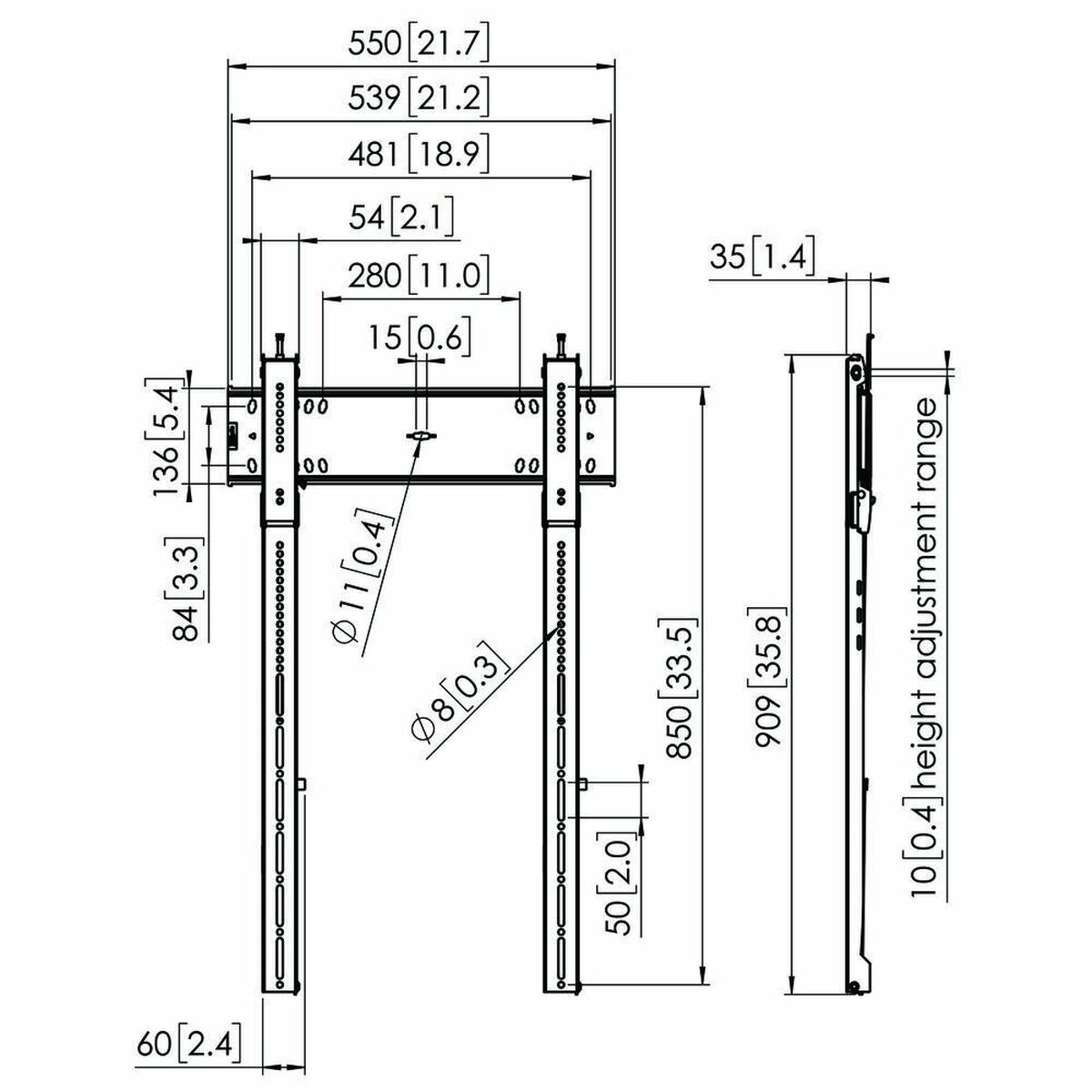 PFW6815 DISP WALL MOUNT PORTRAIT FIXED