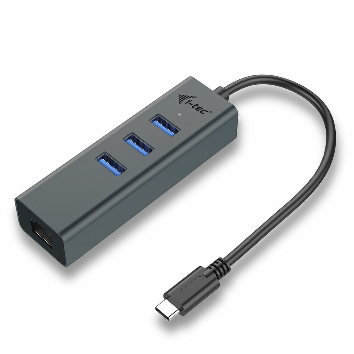 I-TEC USB-C Metal 3-Port HUB with Gigabit Ethernet Adapter 1xUSB-C to RJ-45 3xUSB 3.0 Port LED-Anzeige compatible with TB 3