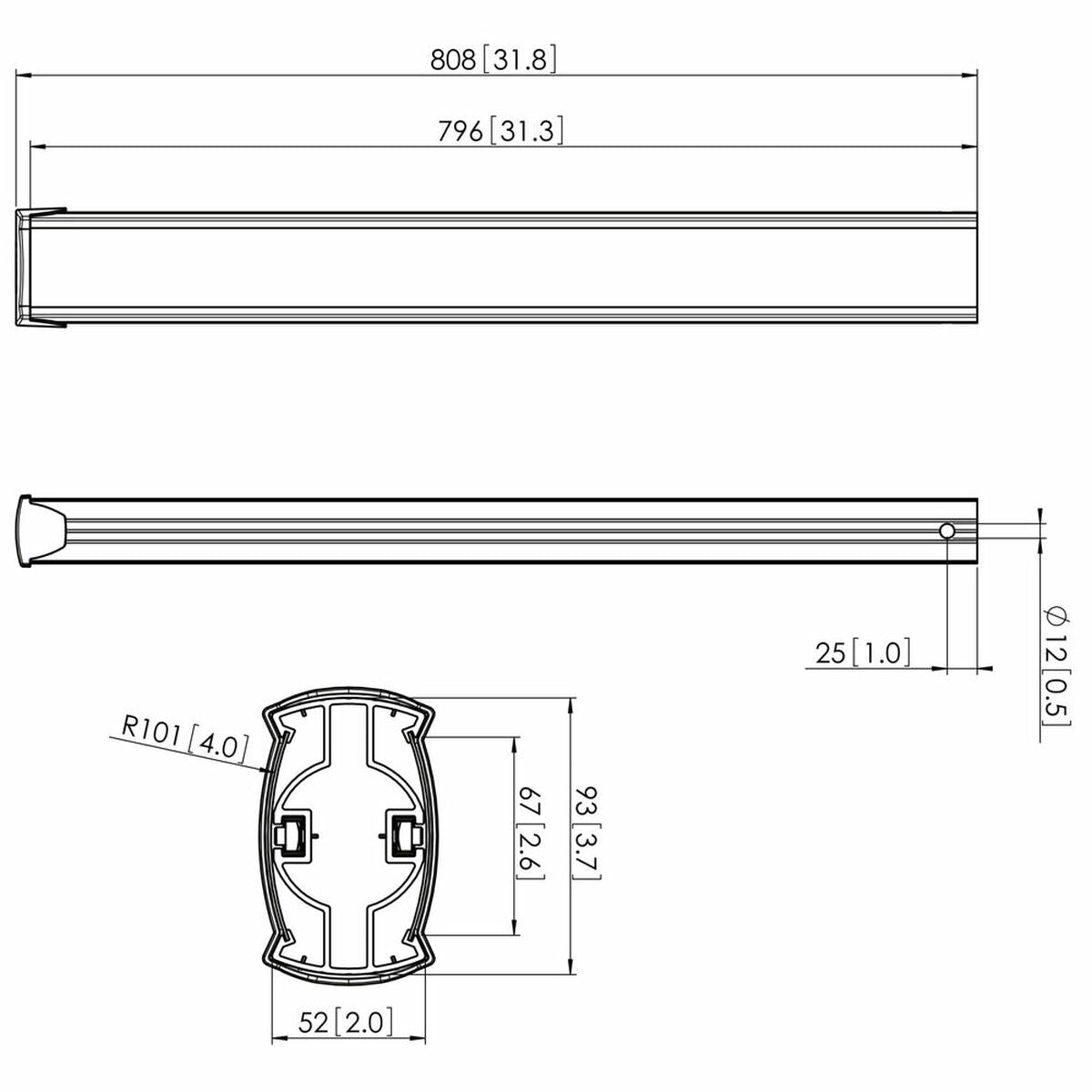 PUC 2508 Black/Tube 80cm