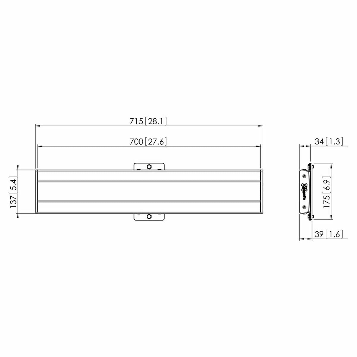 PFB 3407 Silver/Interface Bar 715mm