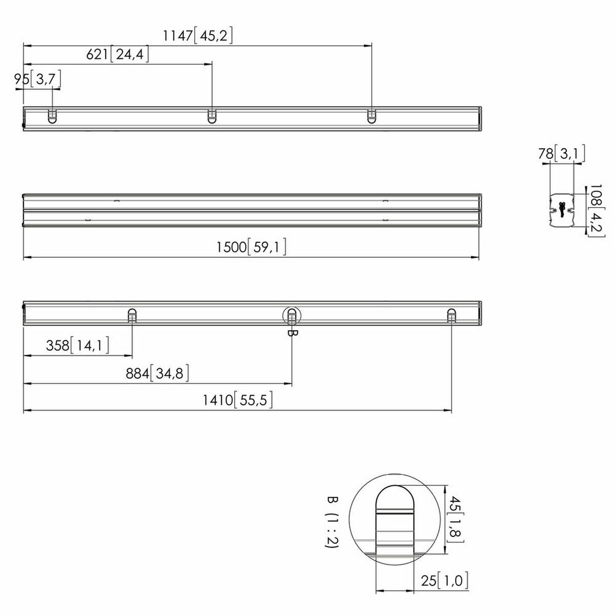 PUC 2715 Pole 150cm black