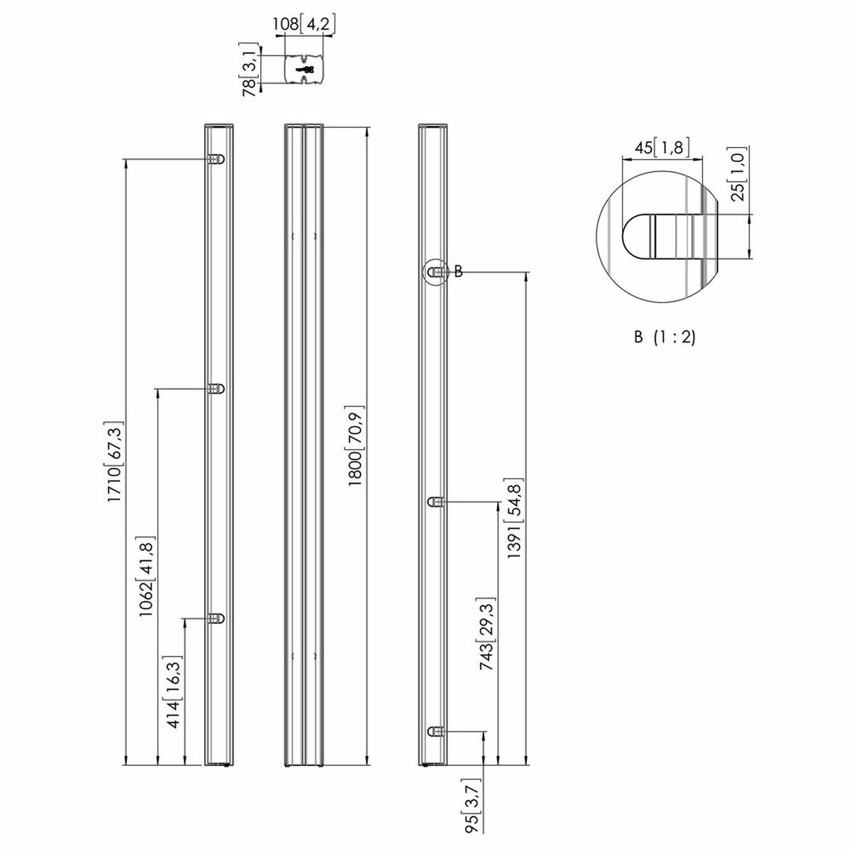 PUC 2718/Tube 180cm black
