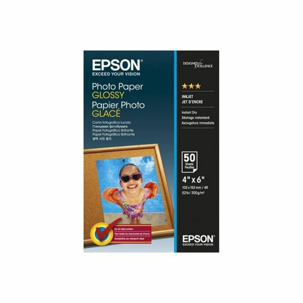 EPSON S042547 Photo  papier brillant 200g/m2 100x150mm 50 feuilles pack de 1
