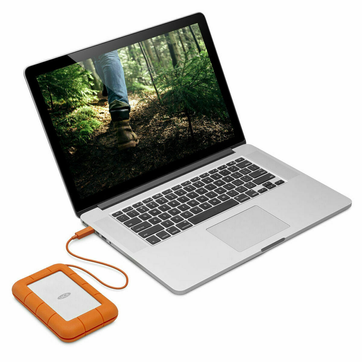 LACIE RUGGED 5TB USB-C USB3.0 Drop- crush- and rain-resistant for all-terrain use orange