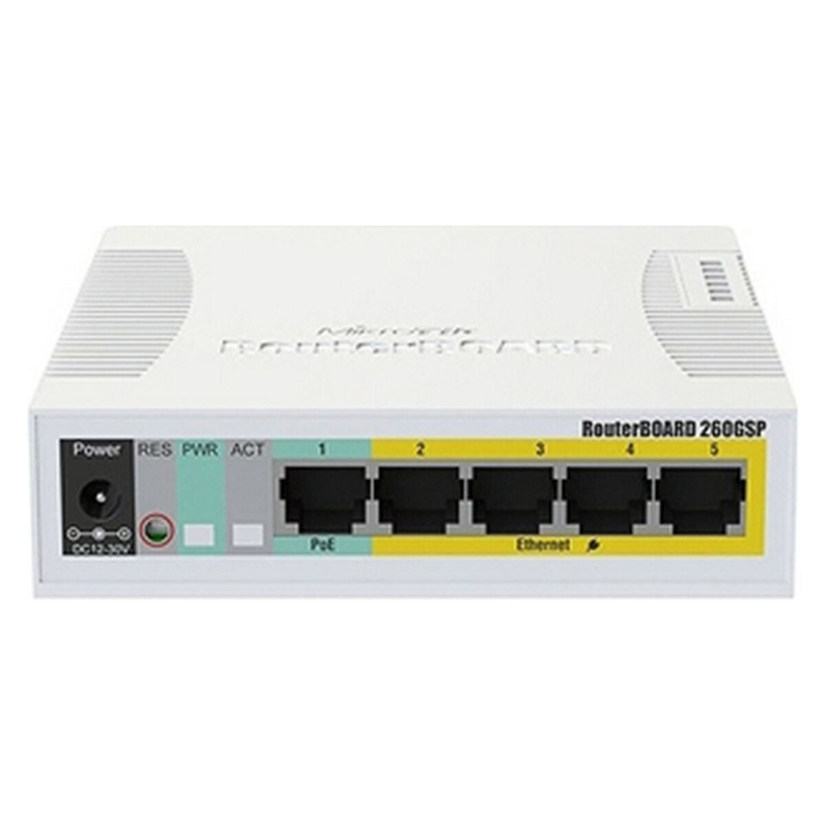 Mikrotik CSS106-1G-4P-1S commutateur réseau Gigabit Ethernet (10/100/1000) Connexion Ethernet, supportant l'alimentation via ce port (PoE) Blanc