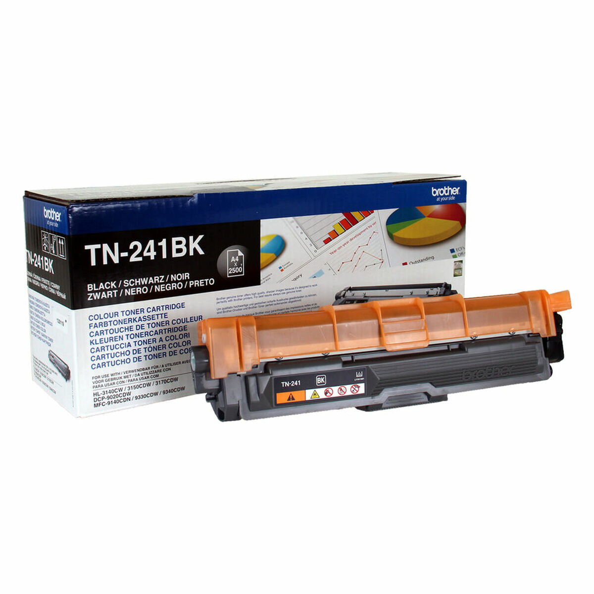 BROTHER TN241BK HL-3140CW/3150CDW/3170CDW cartouche de toner noir capacité standard 2.500 pages pack de 1