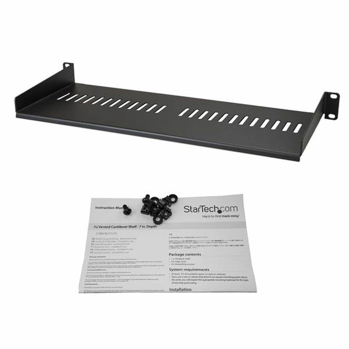 Rack Shelf 1U Vented 7in Deep
