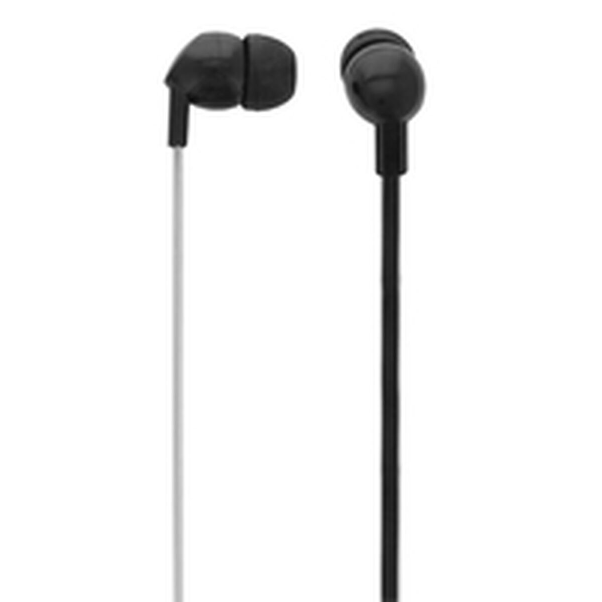 TNB BE COLOR - Earphones + micro - Into-ear flat cable - Black/White