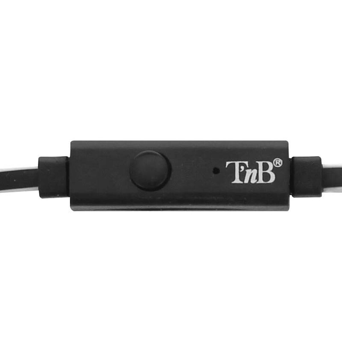 TNB BE COLOR - Earphones + micro - Into-ear flat cable - Black/White