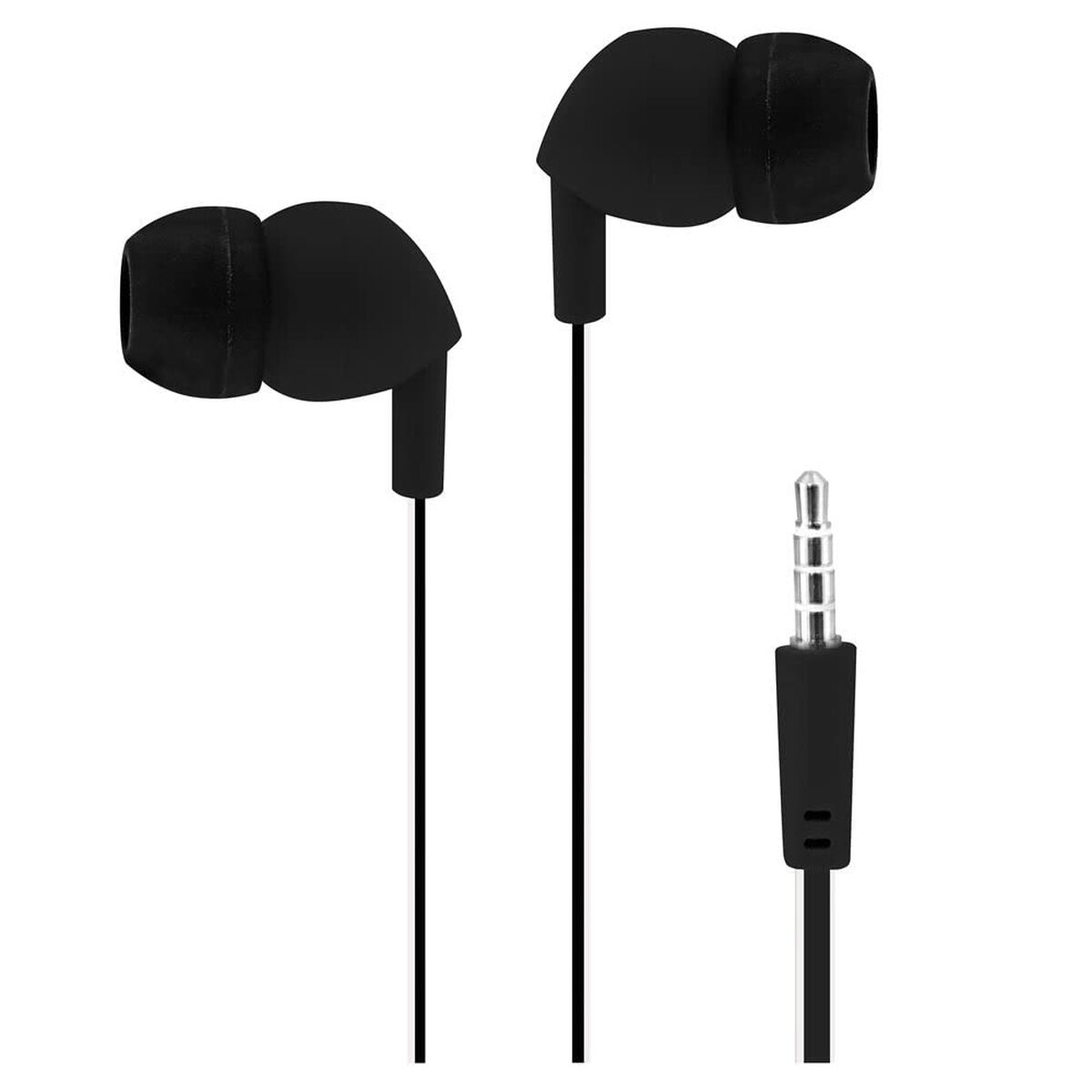 TNB BE COLOR - Earphones + micro - Into-ear flat cable - Black/White