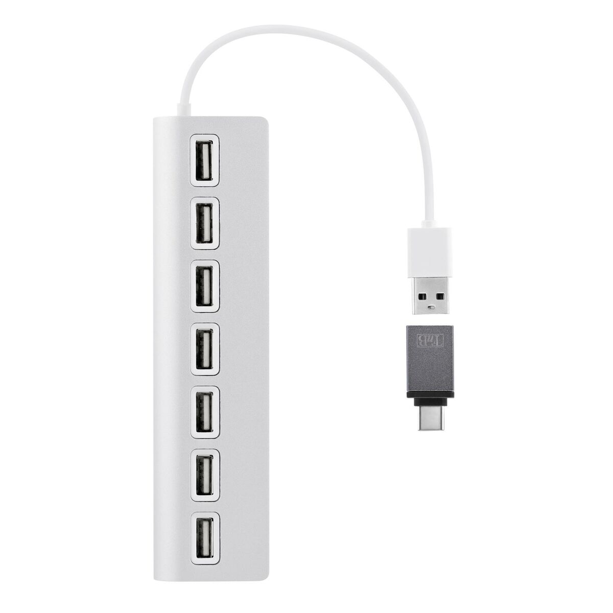TNB Selfpowered 7Port USB Hub Refined Aluminum Design 7 USB 2.0 Ports