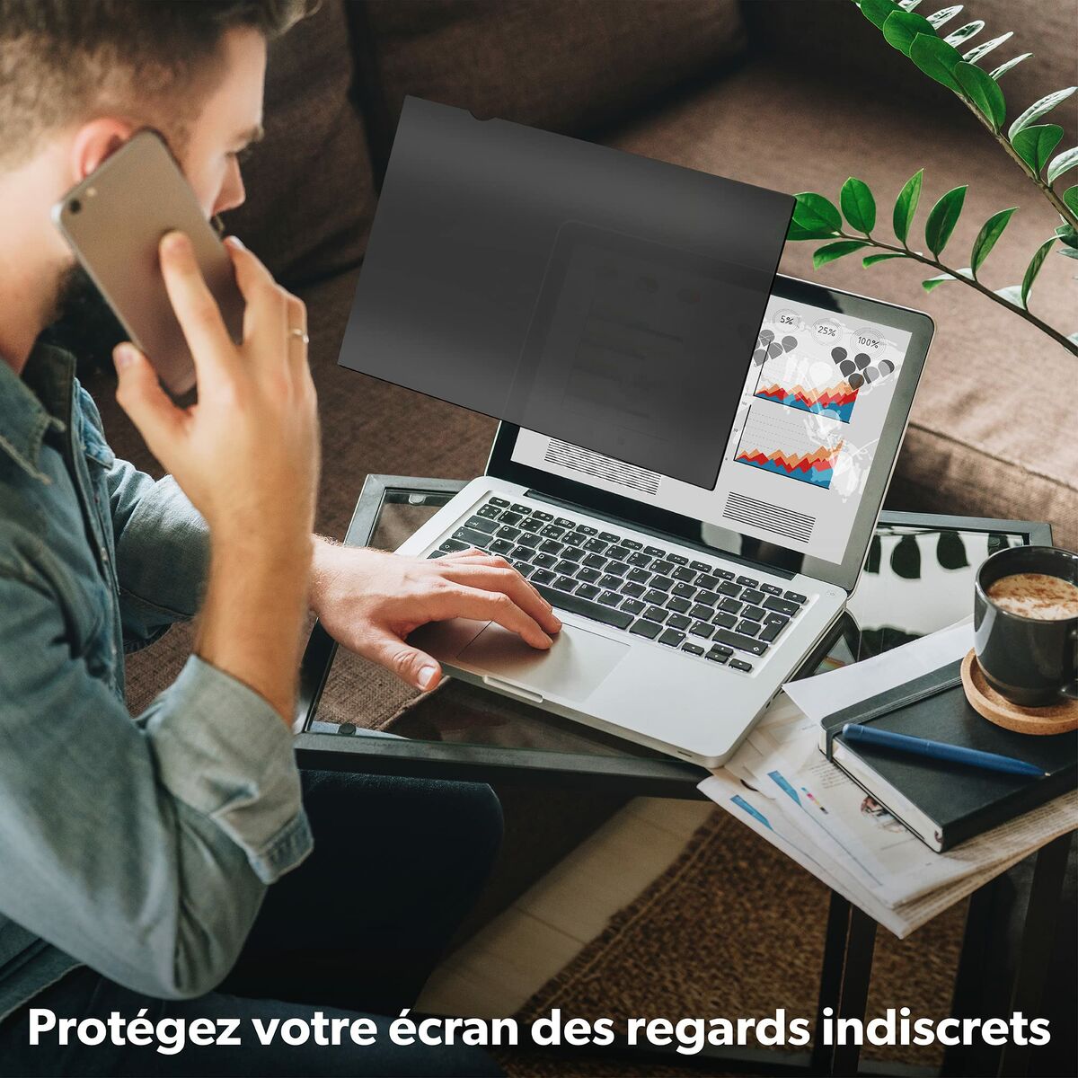 TNB 2in1 Filter For 13.3p Screens With Antiblue Light Coating That Blocks Over 90 Precent Of Harmful Radiation Privacy Protected