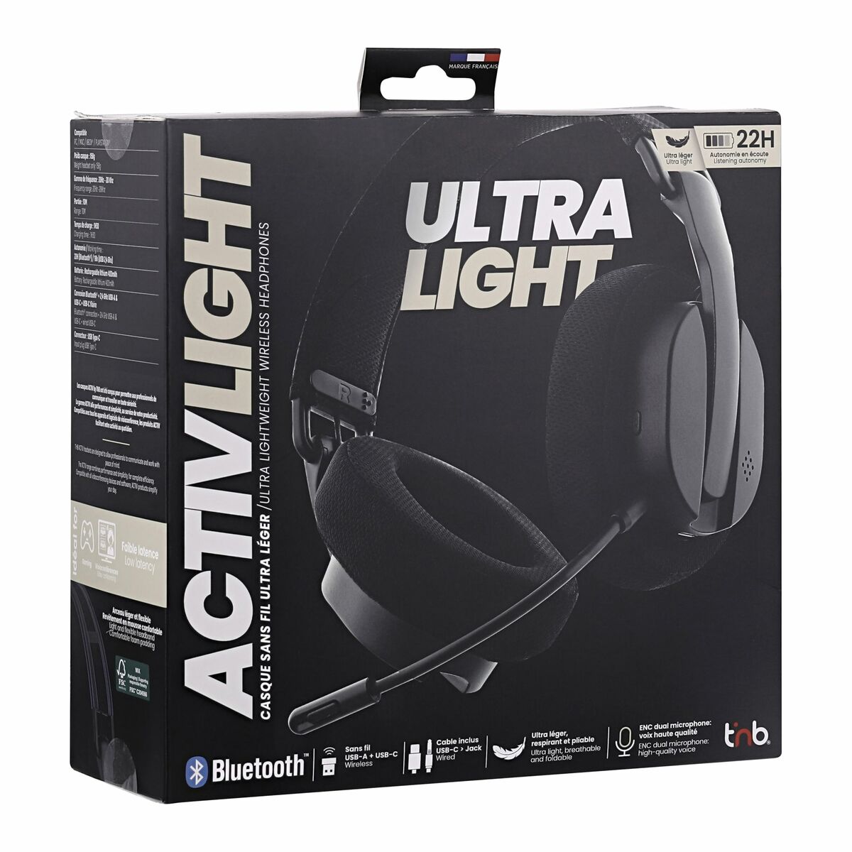TNB Ultra light and comfortable Bluetooth Headset + 2.4Ghz microphone ACTIVLIGHT