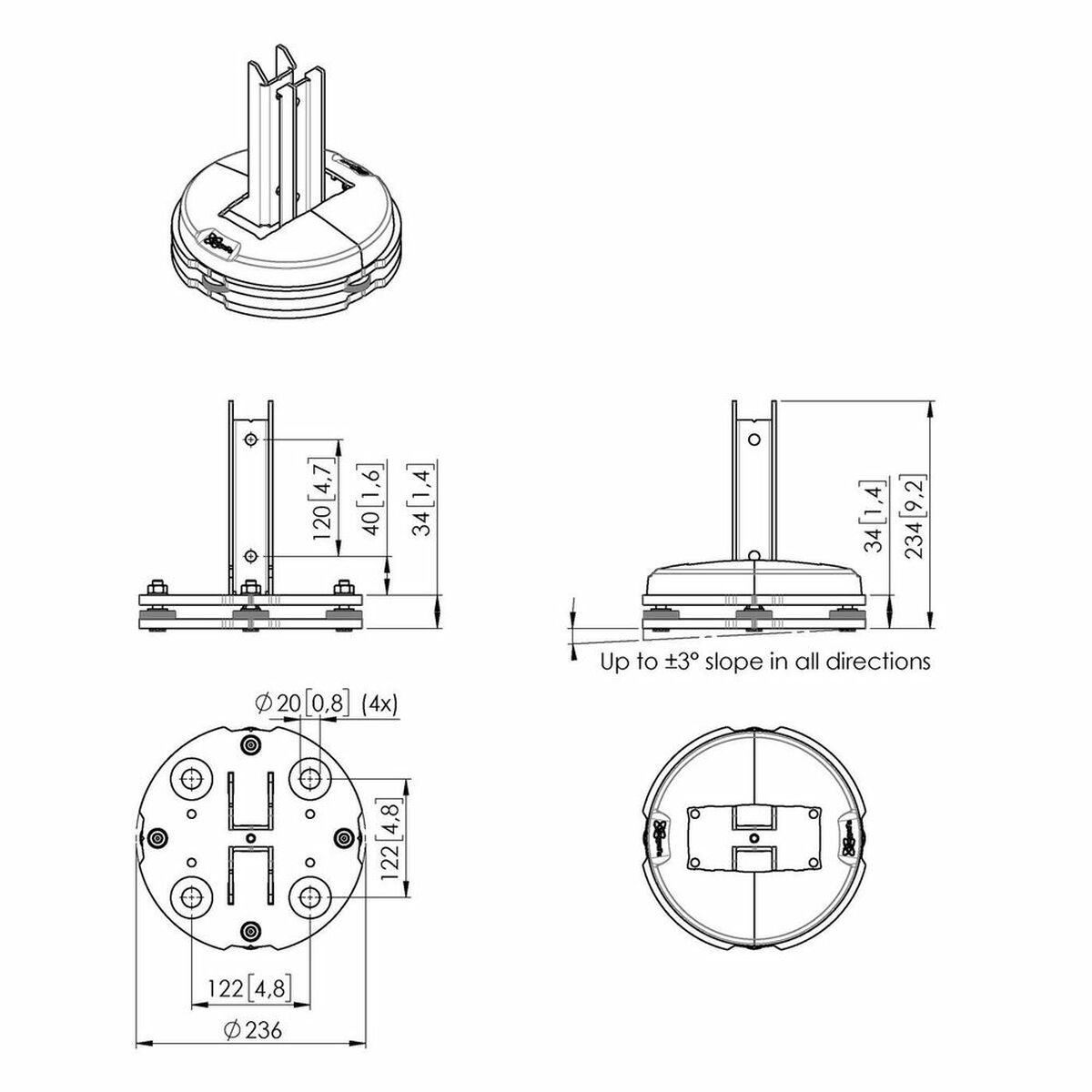 PFF 7965 FLOOR PLATE ADJUSTABLE