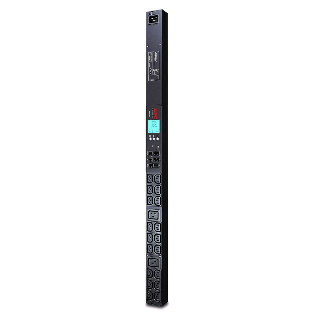 APC Metered Rack PDU Rack AC 200/208/230V RS-232 input IEC 60320 C20 output connectors 20 power IEC 60320 C13 IEC 60320 C19 BK