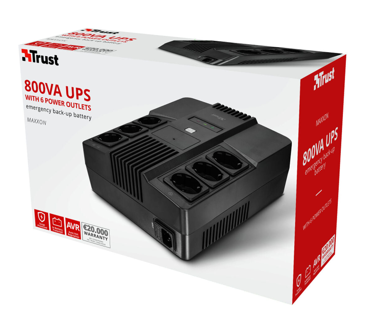 TRUST Onduleur MAXXON 800 VA avec 6 prises