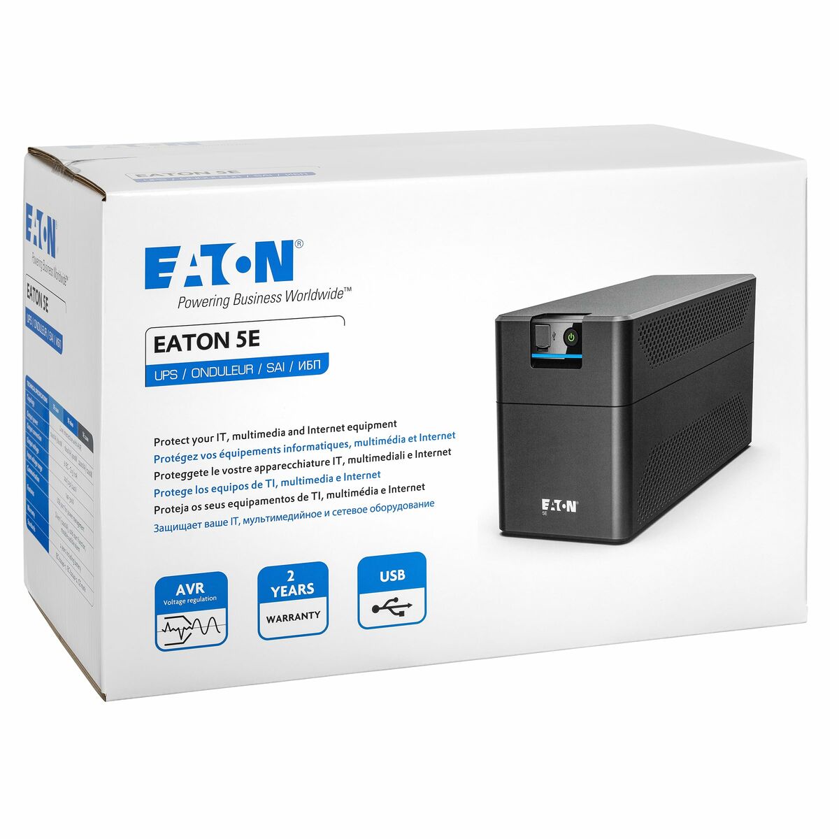 Eaton 5E Gen2 700 USB alimentation d'énergie non interruptible Interactivité de ligne 0,7 kVA 360 W 4 sortie(s) CA