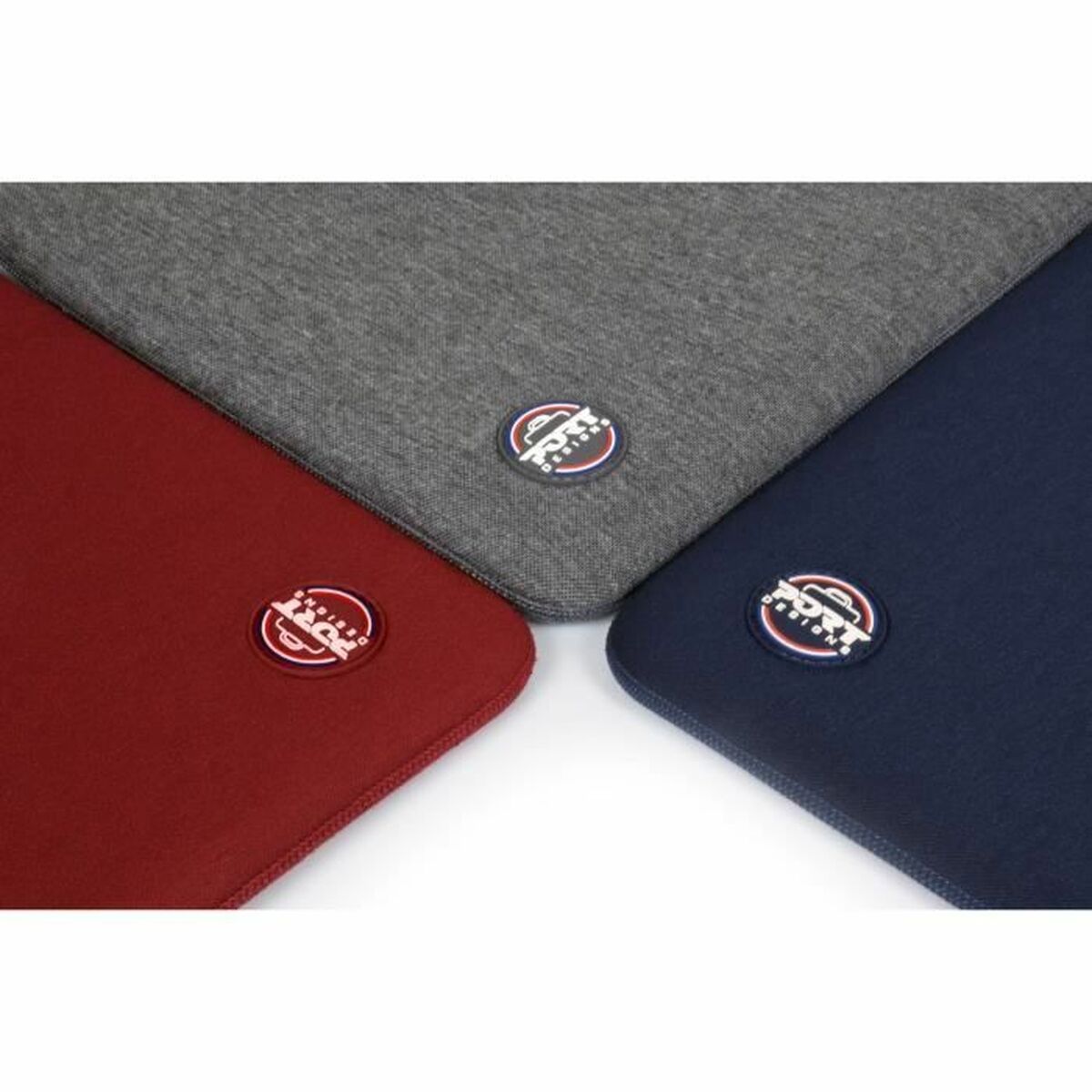 PORT DESIGNS Trendy Cotton Neoprene Laptop Sleeve 15.6p L-shaped opening for easy access Stretchy cotton neoprene material Black