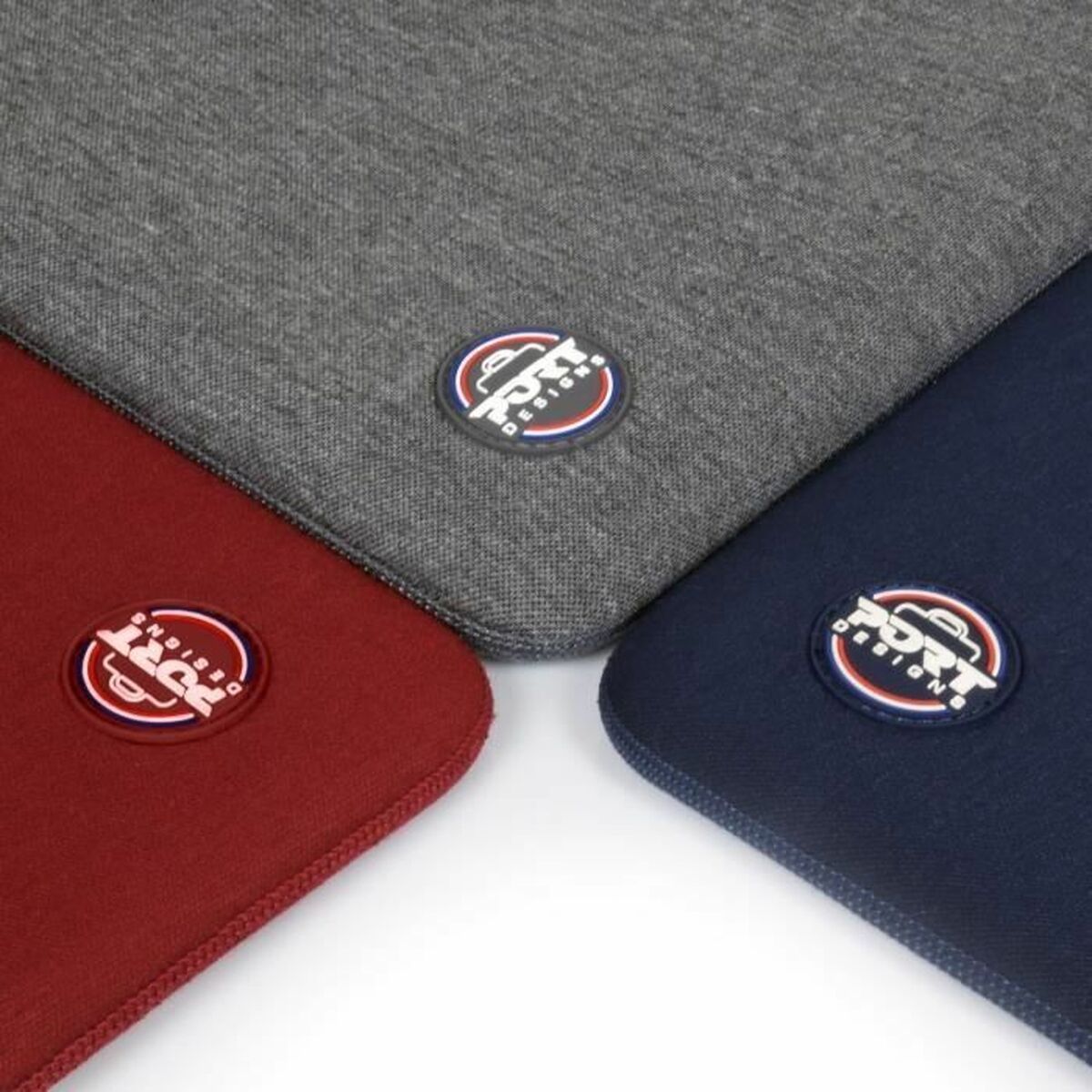 PORT DESIGNS Trendy Cotton Neoprene Laptop Sleeve 10p-12p L-shaped opening for easy access Stretchy cotton neoprene material Grey