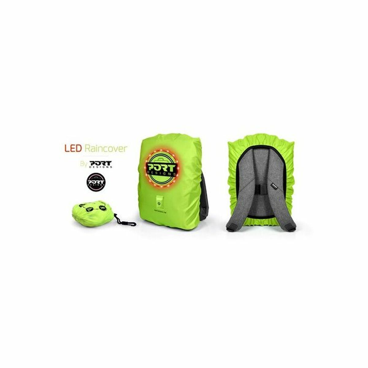 PORT DESIGNS Universal Raincover with LED Lithing Water Resistant Protective Cover Against Rain Snow and Dust LED Lighting