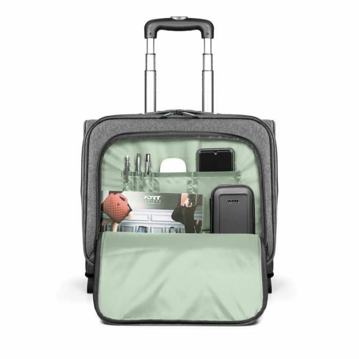PORT DESIGNS Eco Trolley Made from Recycled Materials Mono Compartment Clamshell Trolley Padded 15.6p Laptop Compartment