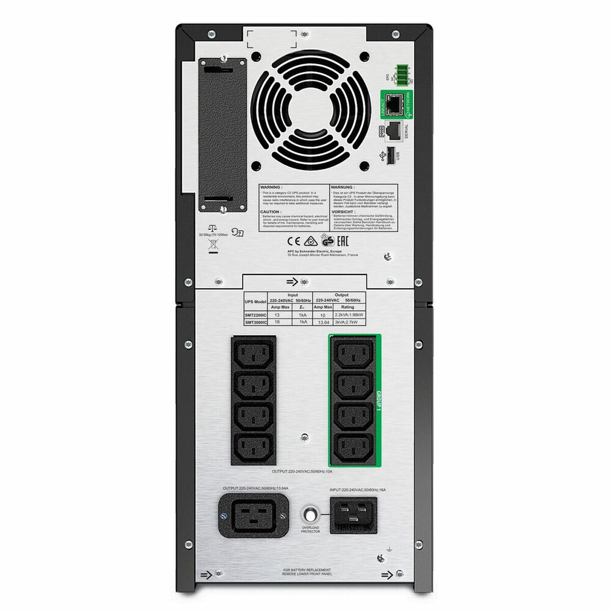 APC Smart-UPS SMT3000IC UPS AC 220/230/240V 2700Watt 3000VA RS-232 USB output connectors 9 Black with APC SmartConnect