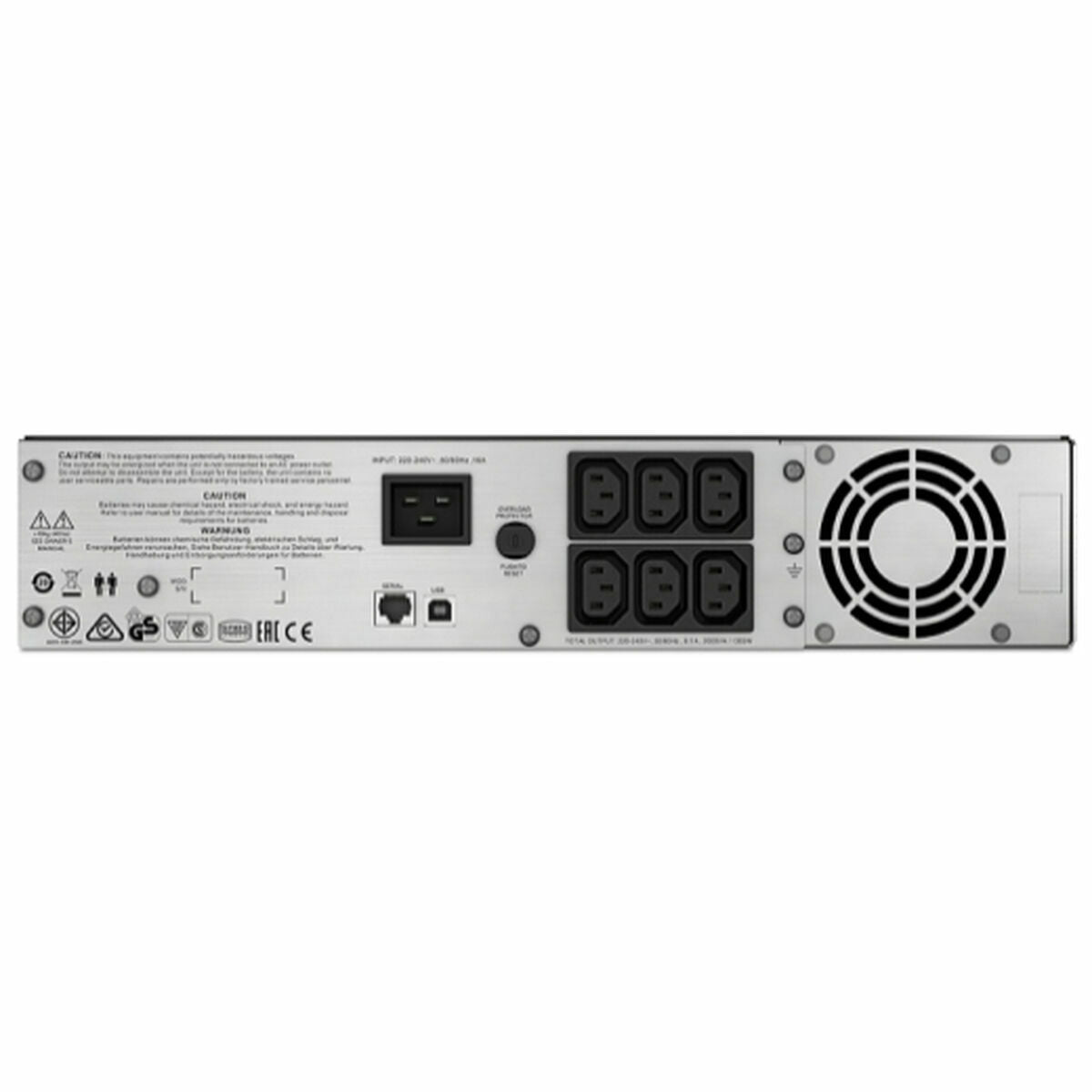 APC Smart-UPS C 2000VA 2U UPS rack-mountable AC 230V 1300Watt 2000VA USB output connectors 6 2U Black