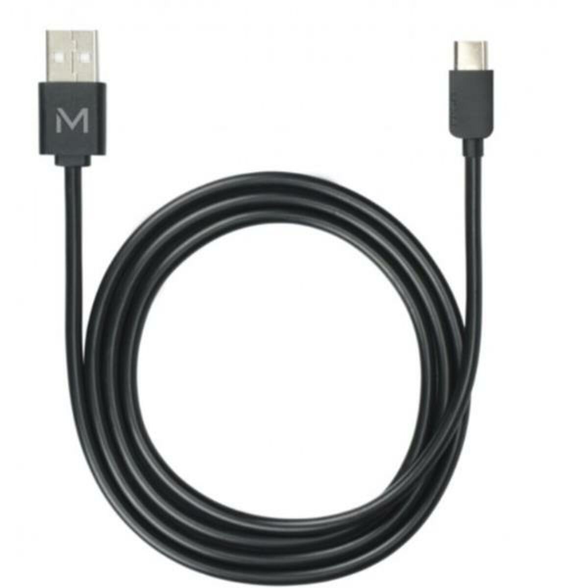 MOBILIS Câble USB Type-A mâle vers USB Type-C mâle - Lightning - 1 m  - Noir