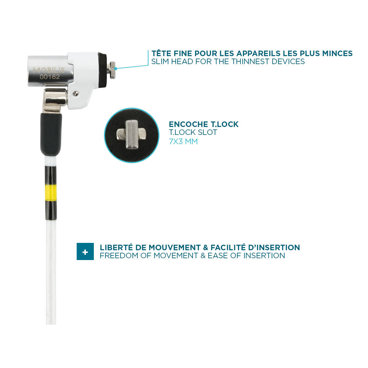 T Lock - Slim Rotating security lock Key