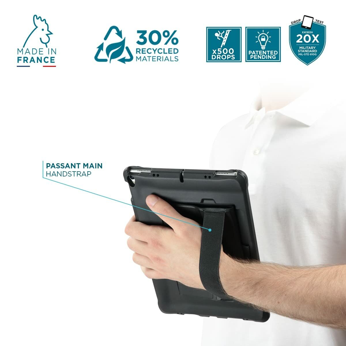 PROTECH-Case+kickstand+handstrap for iPa