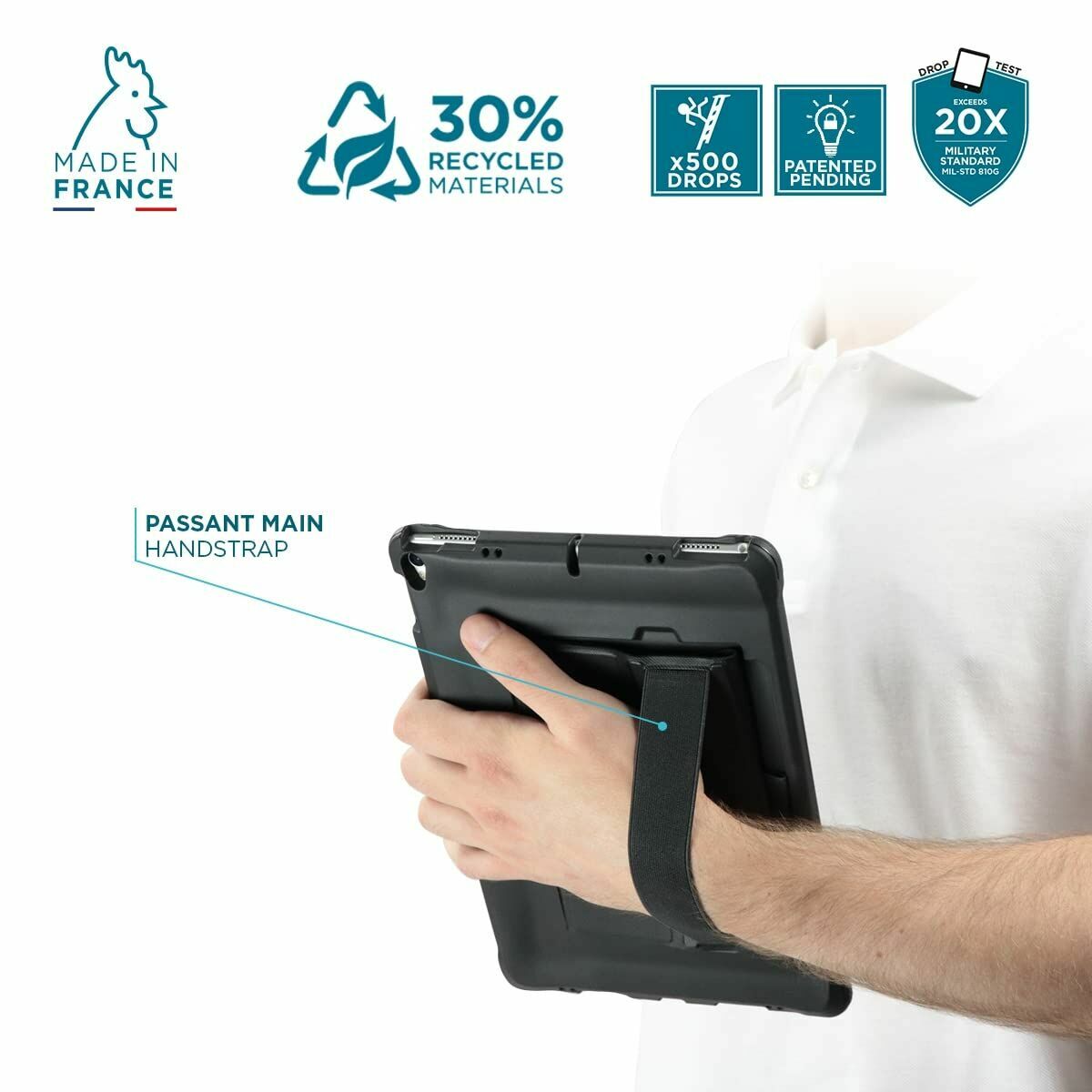 PROTECH-Case+kickstand+handstrap for iPa
