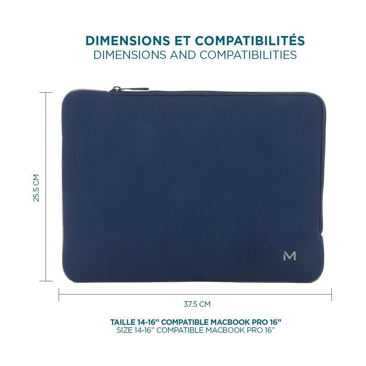 Skin Sleeve 14-16'' - Navy Blue and Grey