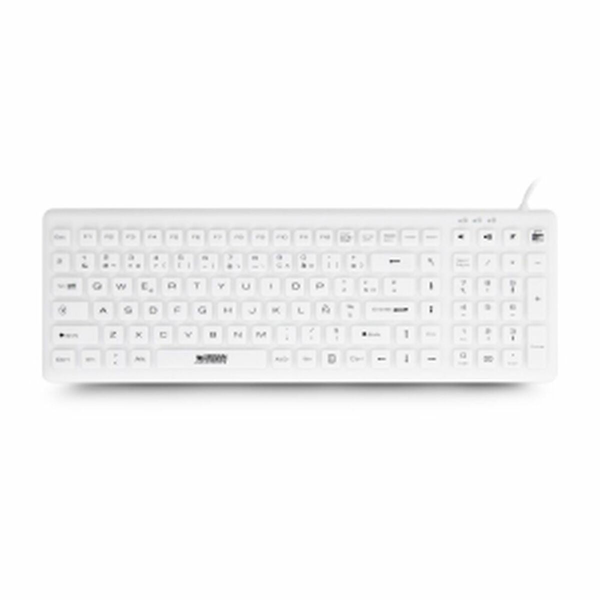 URBAN FACTORY USB wired keyboard ABS silicone White Antimicrobial treatment QWERTY