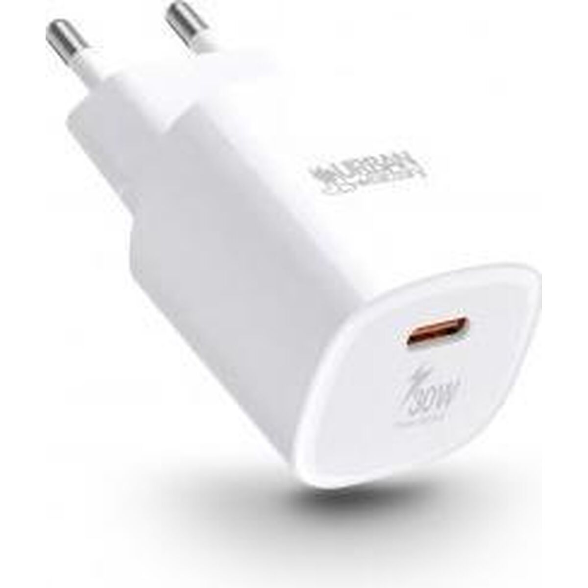 URBAN FACTORY CYCLEE ECO Chargeur USB-C 30W GaN en plastique recyclé R-PC Version EU Blanc