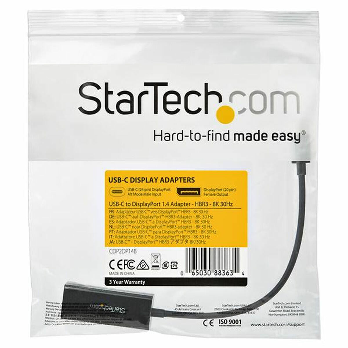 Adapter - USB C to DisplayPort - 8K 30Hz