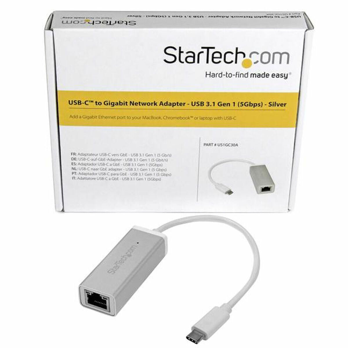 USB-C to Gigabit Network Adapter -Silver