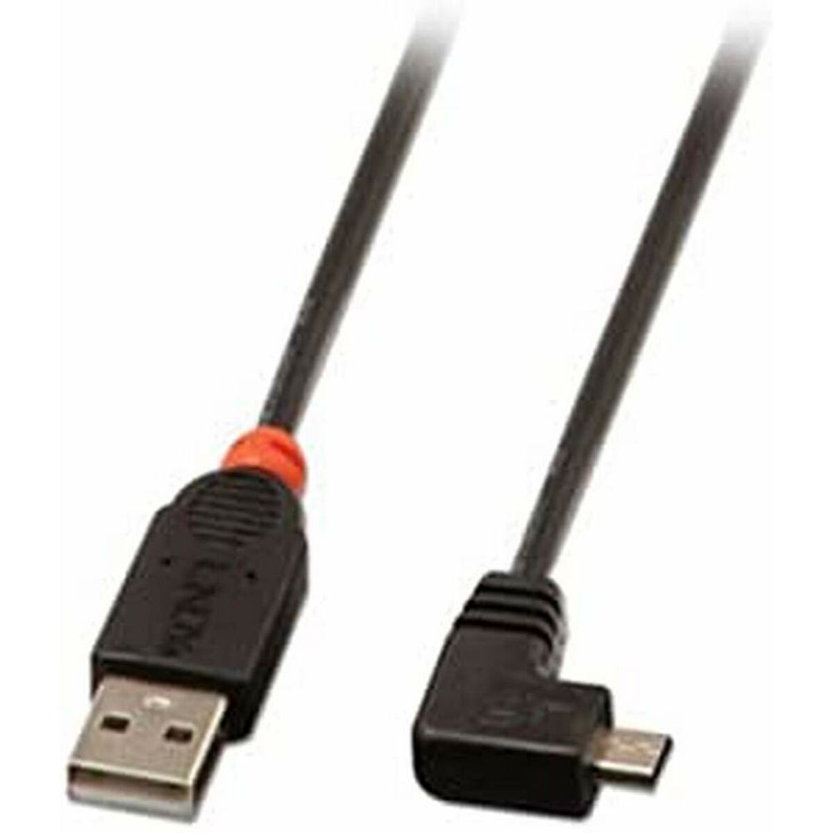 LINDY USB 2.0 Type A/Micro-B 90 0.5m Mini-B plug right angled