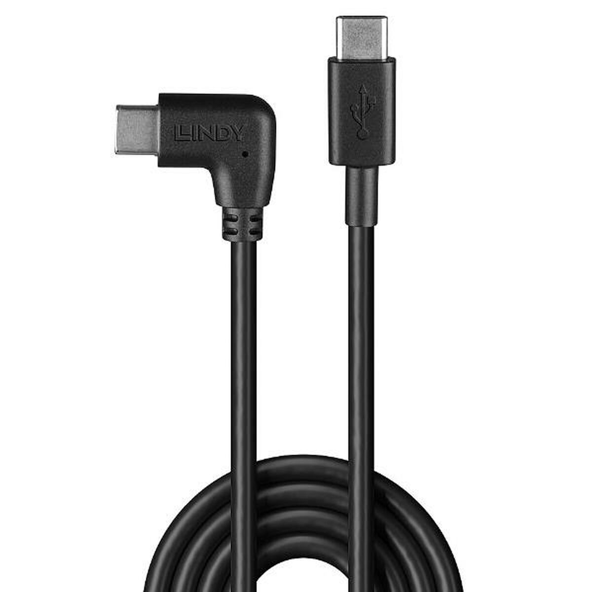 LINDY 0.5m USB 2.0 Type C Cable 90 Right Angle